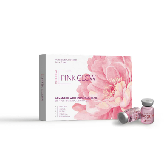 ピンクグロー（MESOHEAL PINK GLOW）の製品パッケージとバイアル